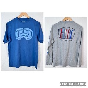 NEW Set 2 Vineyard Vines Youth Boy XL Cotton Gray Blue Long Sleeve Short Sleeve